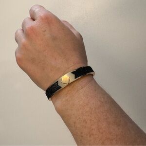 Cole Haan Black and Gold Bangle Clasp Bracelet